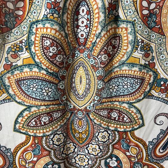 Chico's chicos size 2 Striped Medallion Tunic 12 14 Mixed Embroidered Large - Picture 11 of 16